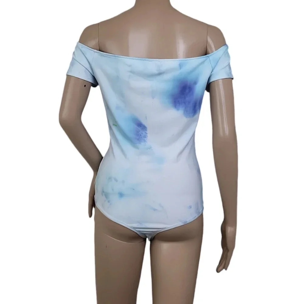Free People Ice Tie Dye Custom Bodysuit Off Shoulder